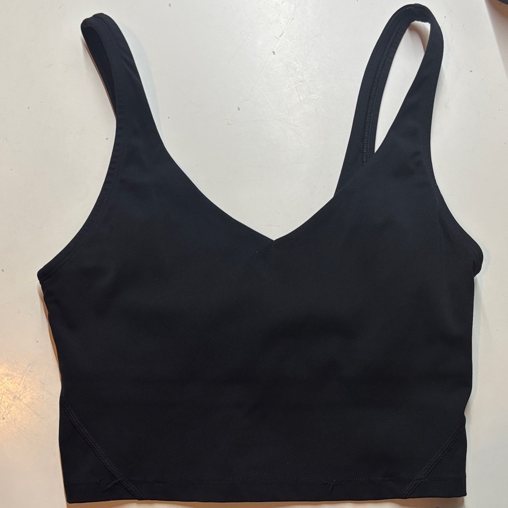 Athletic Black V-Neck Crop Top